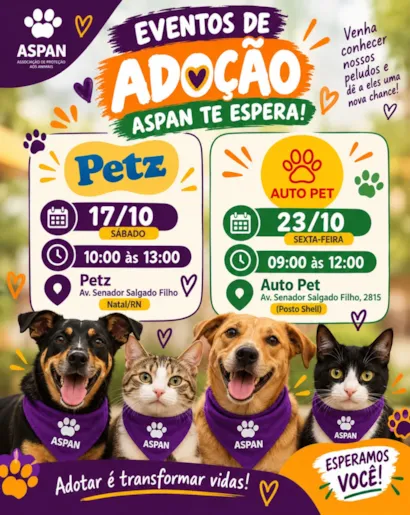 Feira de adoção em Natal: encontre seu novo amigo