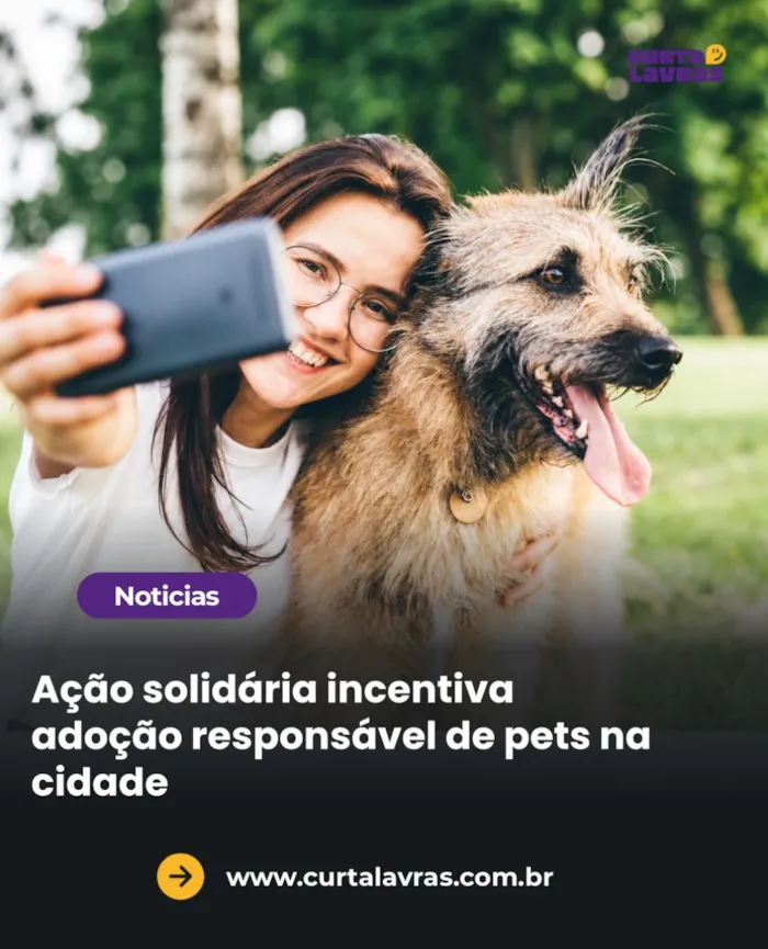 Evento de adoção em Lavras acontece em 24 de outubro, das 9h às 12h, com pets à espera de famílias e um novo lar responsável.