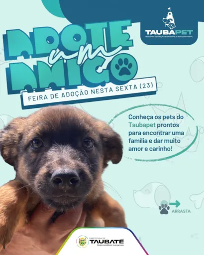 Feira de adoção animal em Taubaté nesta sexta-feira