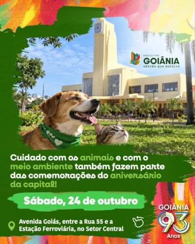 Feira de adoção de animais em Goiânia no sábado