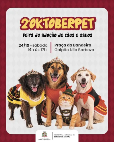 Oktober Pet: feira de adoção em Santa Cruz do Sul