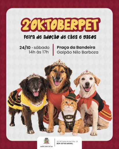 Oktober Pet: feira de adoção em Santa Cruz do Sul