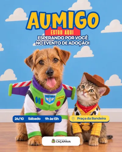 Evento de adoção de cães e gatos ocorre em Caçapava