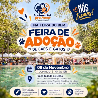 Feira de adoção de cães e gatos em São Paulo 2026