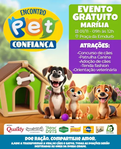 Encontro Pet: feira de adoção de cães em Marília