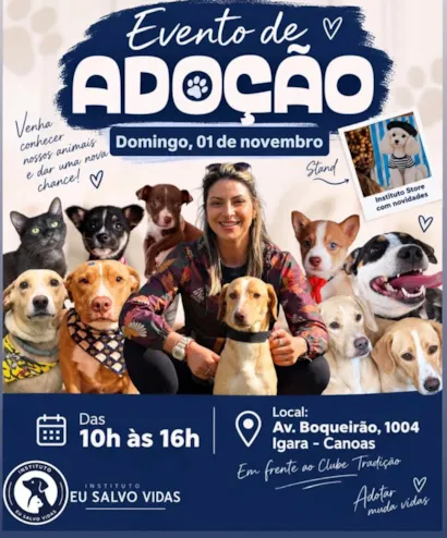 Evento de adoção em Canoas reúne cães e novidades