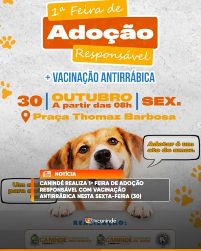 1ª Feira de adoção em Canindé nesta sexta-feira