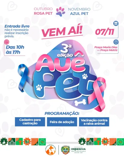 Feira de adoção no 3º Evento Pet em Orindiúva