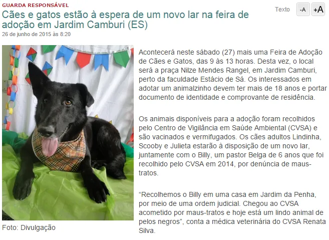 Ame um novo amigo! Participe da feira de adoção de animais em Camburí, ES. Encontre seu pet ideal e transforme vidas. Não perca essa oportunidade!